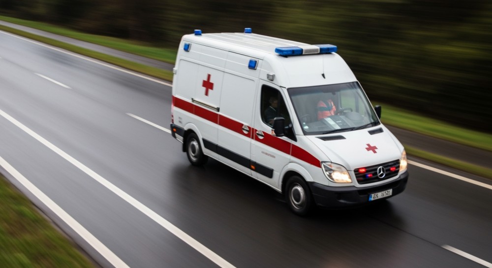 Karetka w rowie: Dwaj ratownicy ranni w porannym wypadku