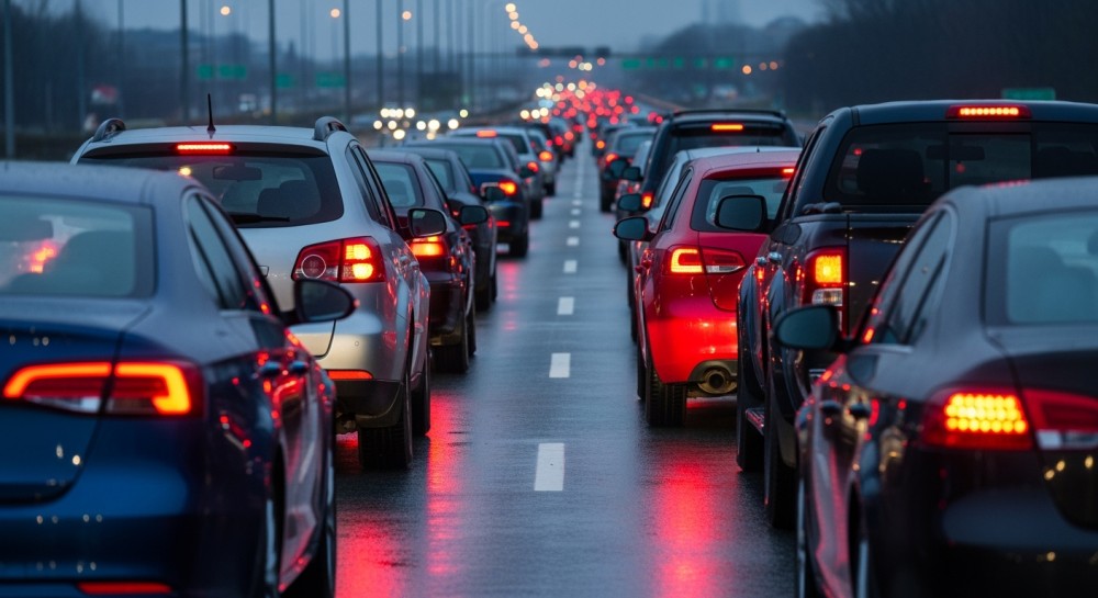 Koszmar na dolnośląskich drogach: Korki sięgające 16 km i wypadki paraliżują ruch!
