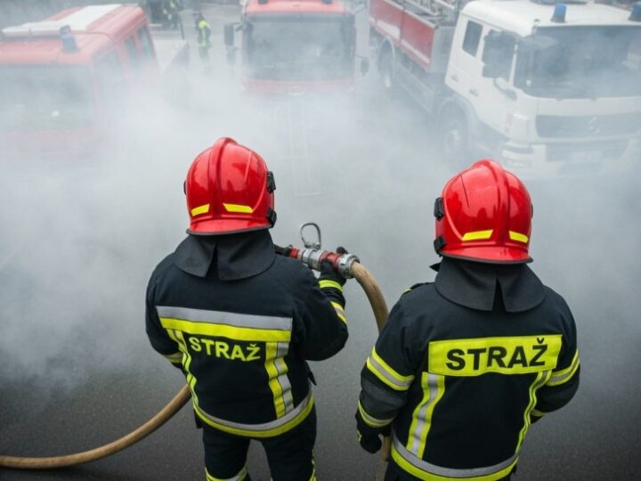 Policjanci z Wrocławia jako pierwsi gaszą pożar samochodu na ulicach miasta