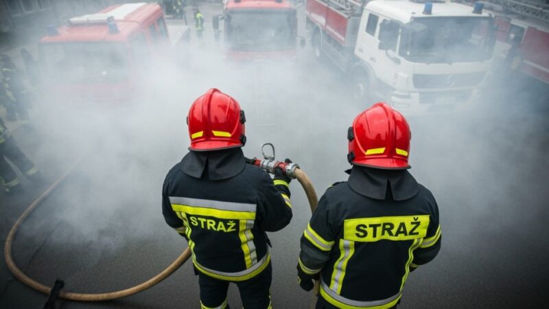 Policjanci z Wrocławia jako pierwsi gaszą pożar samochodu na ulicach miasta