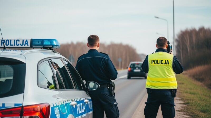 Motocyklista w szaleńczym pościgu zakończonym na naczepie ciężarówki