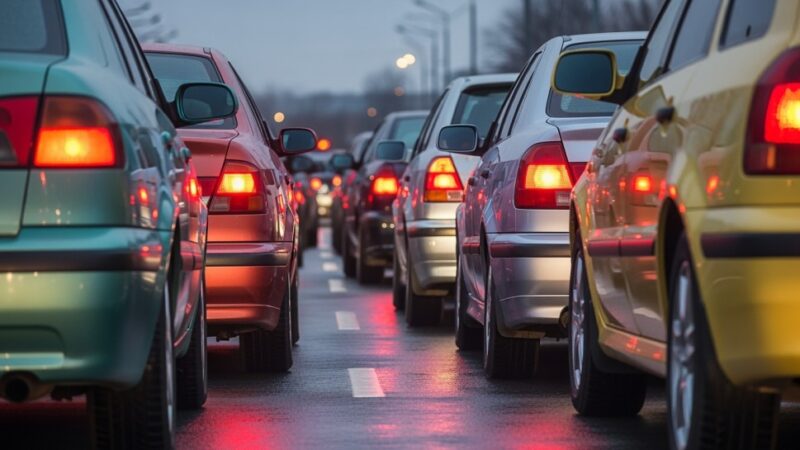 Poważne utrudnienia na AOW po zderzeniu czterech pojazdów