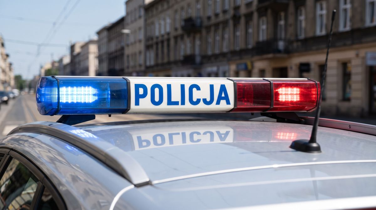 Młody kierowca w rękach policji z alkoholem i narkotykami podczas kontroli